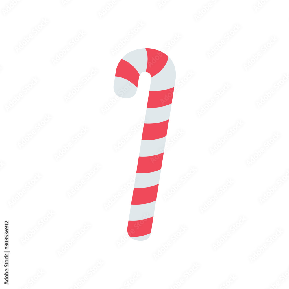 Ταπετσαρία candy cane icon in flat style isolated vector illustration on white transparent background