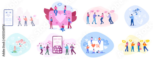 Social media concept. Using network for posting and sharing content.