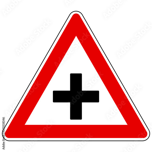 Plus und Achtung Schild