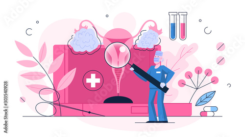 Ovarian cancer diagnostic. Idea of health and medical treatment.