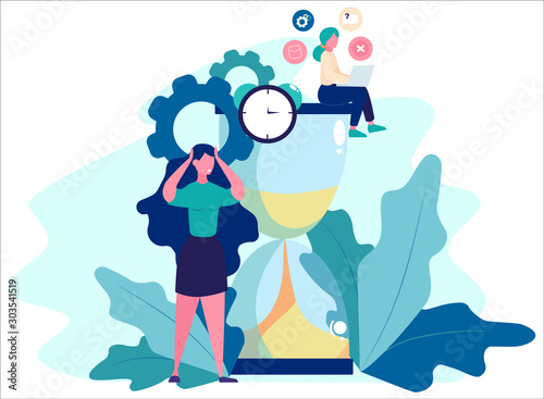 Deadline concept. Idea of many work and few time. Employee in a hurry.