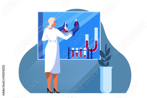 Vector illustration for idea of innovative healthcare and medical research