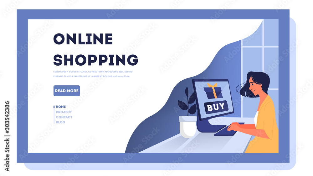 Fotografie Online shopping web banner