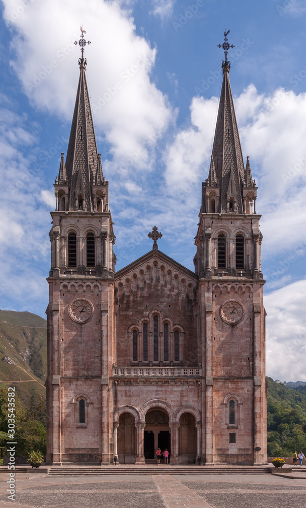 Covadonga´s Basilica in Asturias, Spain