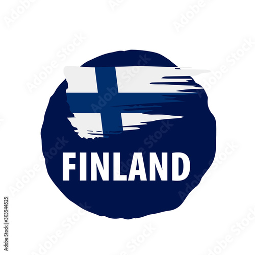 Finland flag, vector illustration on a white background Fototapet
