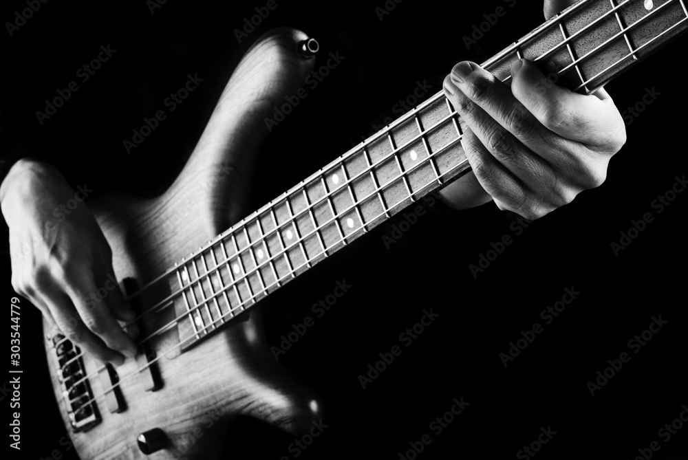 Ταπετσαρία jazz bassist black and white image