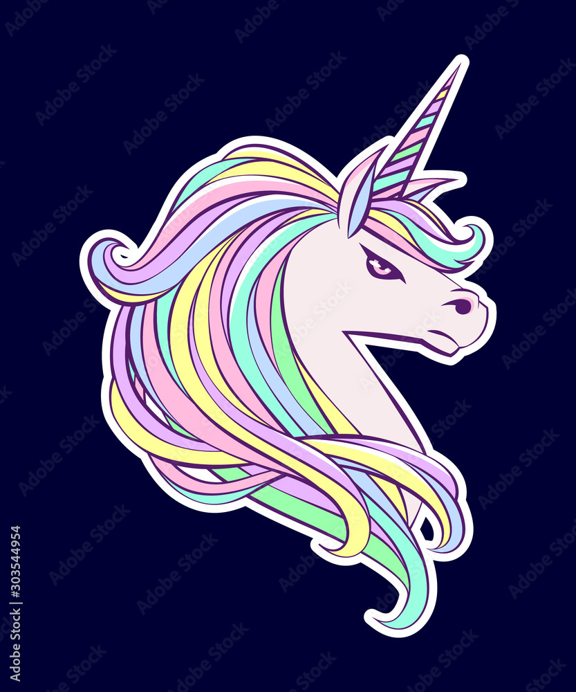 Cute angry unicorn in cartoon style. Cute angry unicorn in cartoon style.