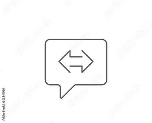 Free Download Sync arrows line icon. Chat bubble design. Communication Arrowheads symbol. Navigation pointer sign. Outline concept. Thin line sync icon. Vector - GFXLoad