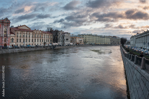 Saint-Petersburg. View of the mansion of Countess Karlova from Anichkov bridge. © Eugene