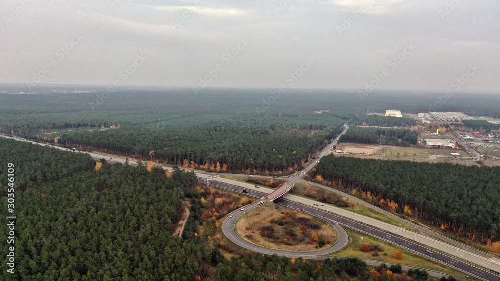 Luftaufnahme vom Standort der zukünftigen Tesla GigaFactory 4 in Grünheide, Brandenburg