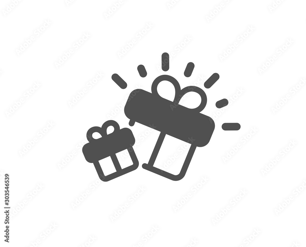 Present box sign. Gifts icon. Brand marketing symbol. Classic flat style. Simple gift icon. Vector Present box sign. Gifts icon. Brand marketing symbol. Classic flat style. Simple gift icon. Vector
