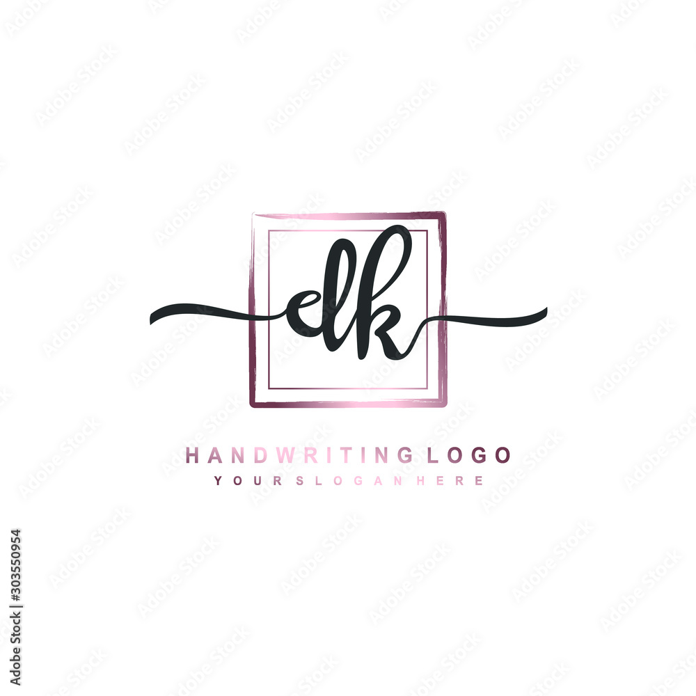 DK Initial handwriting logo design with brush box lines dark pink color gradation. handwritten logo for fashion, team, wedding, luxury logo. DK Initial handwriting logo design with brush box lines dark pink color gradation. handwritten logo for fashion, team, wedding, luxury logo.
