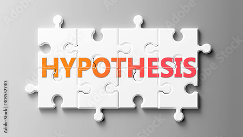 Canvas Print Hypothesis complex like a puzzle - pictured as word Hypothesis on a puzzle piece