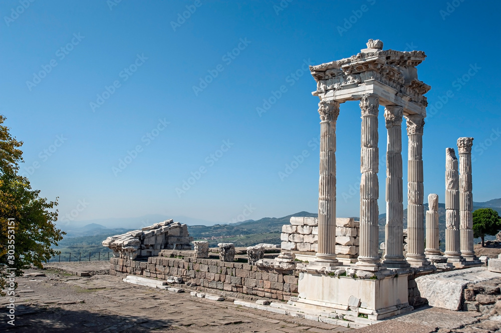 Ancient city of Pergamum, the ruins of the temple of Trajan