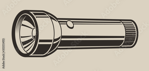 Illustration of a flashlight for hiking