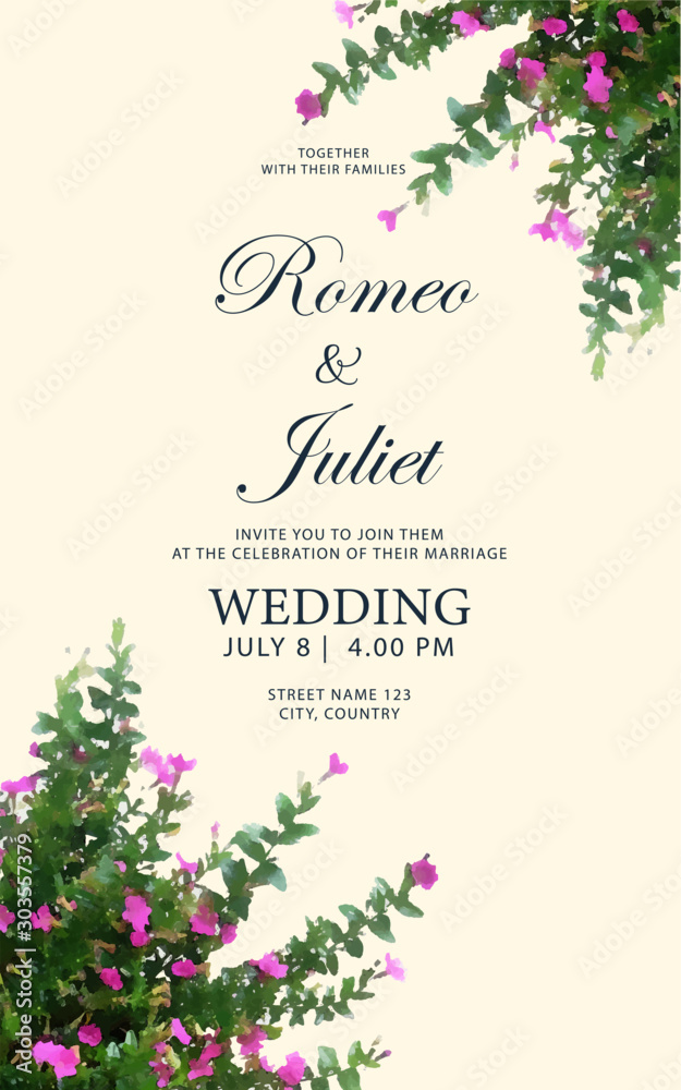 Wedding Invitation, floral invite card Design Wedding Invitation, floral invite card Design