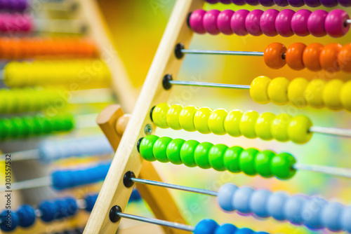 Children's wood abacus toy of bright color