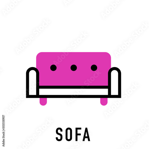 Sofa vector illustration isolated on white