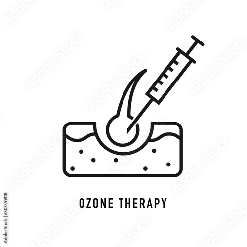 Ozone therapy line icon. Vector