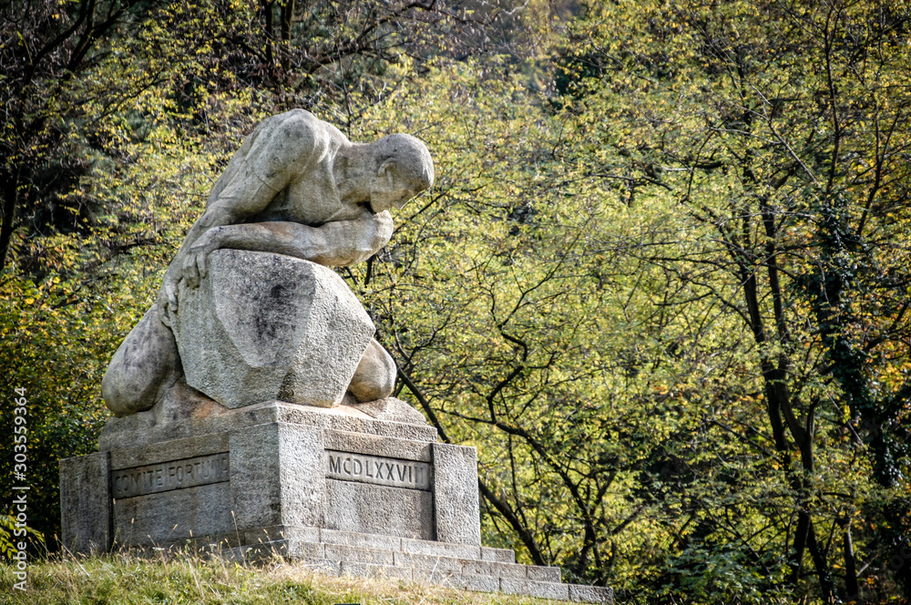 Figure in the town of Switzerland Alps