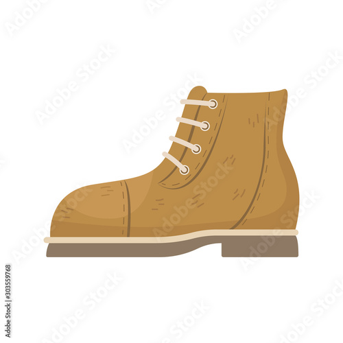 Fashionable suede boots are unisex. Vector illustration.