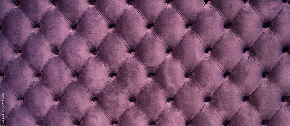 Chesterfield style quilted upholstery backdrop close up. Capitone pattern texture background - obrazy, fototapety, plakaty 