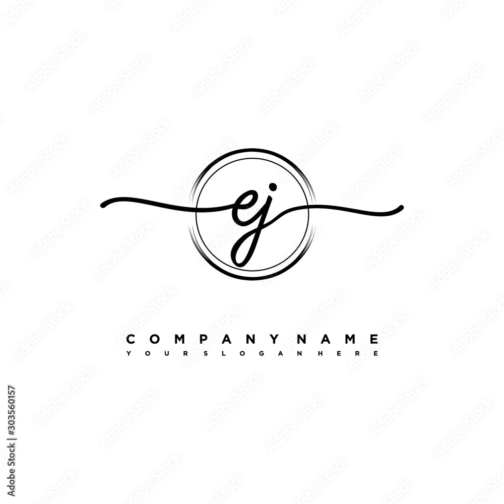 EJ Initial handwriting logo design with brush circle lines black color. handwritten logo for fashion, team, wedding, luxury logo. EJ Initial handwriting logo design with brush circle lines black color. handwritten logo for fashion, team, wedding, luxury logo.
