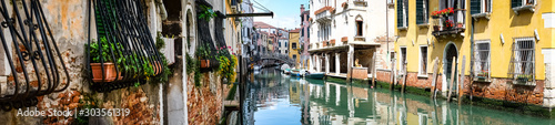 Panoramic view of Grand Canal in Venice Italy