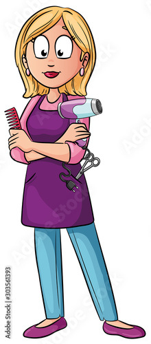 Freundliche Friseurin - Vektor-Illustration