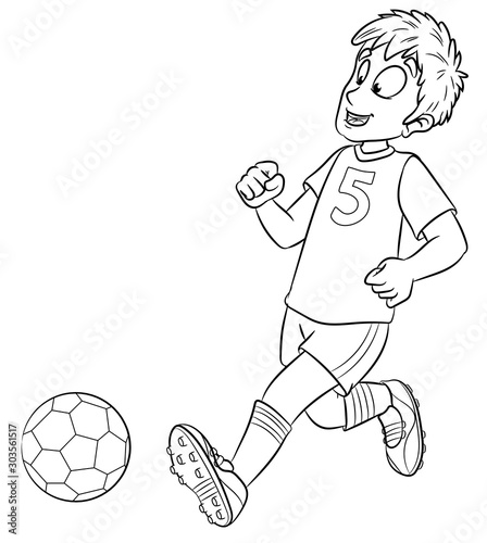 Rennender Fußballspieler - Vektor-Illustration