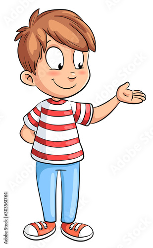 Junge mit ausgestrecktem Arm - Vektor-Illustration