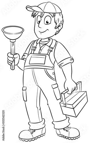 Freundlicher Handwerker - Vektor-Illustration
