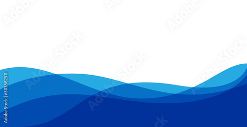 blue wavy background . simple modern and flat gradation style