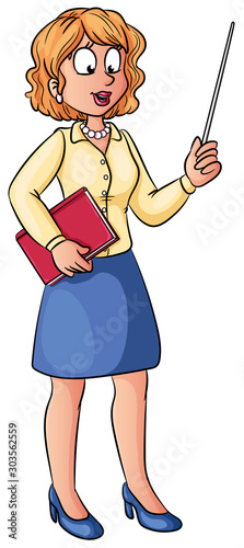 Lehrerin mit Buch - Vektor-Illustration