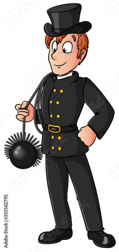 Freundlicher Schornsteinfeger - Vektor-Illustration