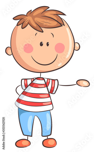 Junge mit ausgestrecktem Arm - Vektor-Illustration