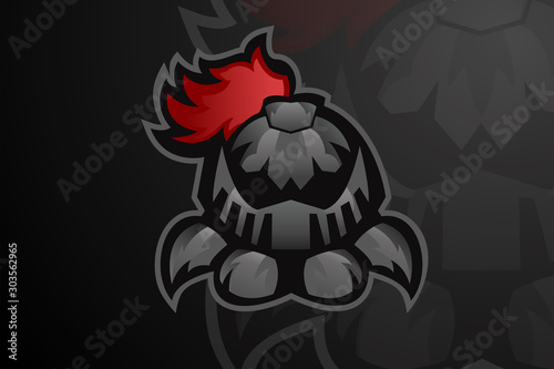 warrior esports logo,mascot character.vector logo design