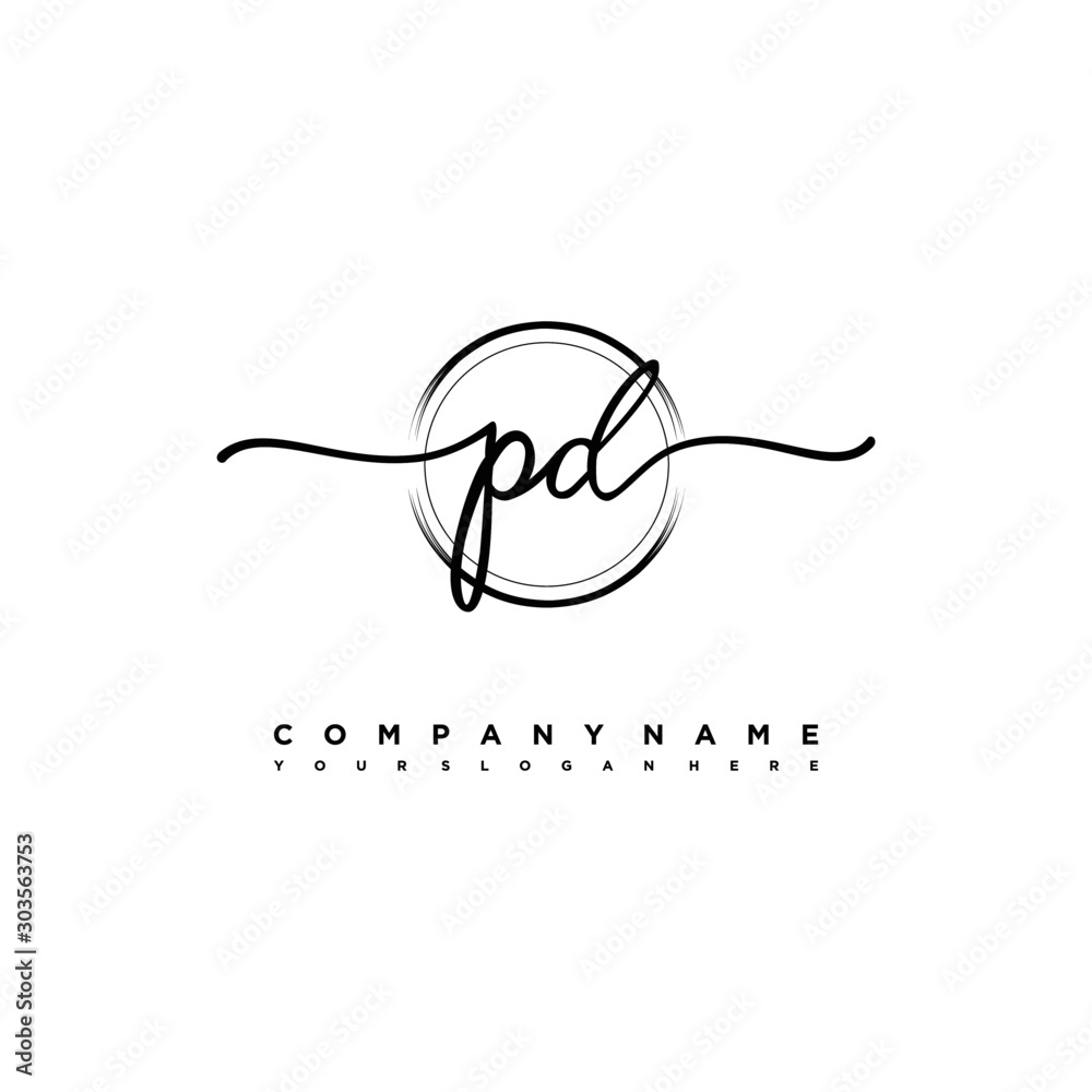 PD Initial handwriting logo design with brush circle lines black color. handwritten logo for fashion, team, wedding, luxury logo. PD Initial handwriting logo design with brush circle lines black color. handwritten logo for fashion, team, wedding, luxury logo.