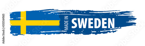 Sweden flag, vector illustration on a white background