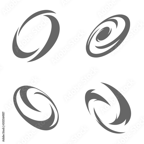 Set of Turbine Circle Logo Design Concept Vector. Vortex Logo Template. Icon Symbol. Illustration