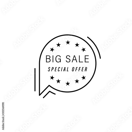 Big sale, special offer, bubble icon. Simple line, outline vector of black friday icons for ui and ux, website or mobile application