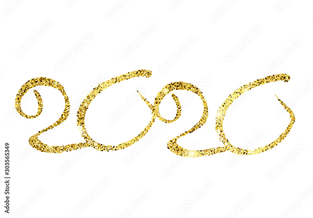 2020 gold glitter lettering and hand drawn numbers 2020 gold glitter lettering and hand drawn numbers