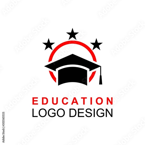 toga graduation hat logo design vector illustration