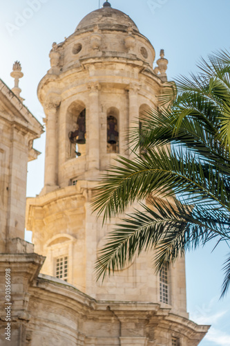 Bell tower of the Cathedral of Cadiz in Spain