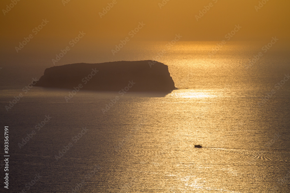 Smal Island outside Santorini Greece