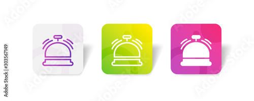 receptionist bell round icon in smooth gradient background button