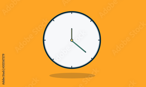 clock on a orange background