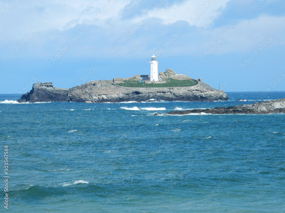 Φωτογραφία the lighthouse at Godrevy headland, west Cornwall, England, UK