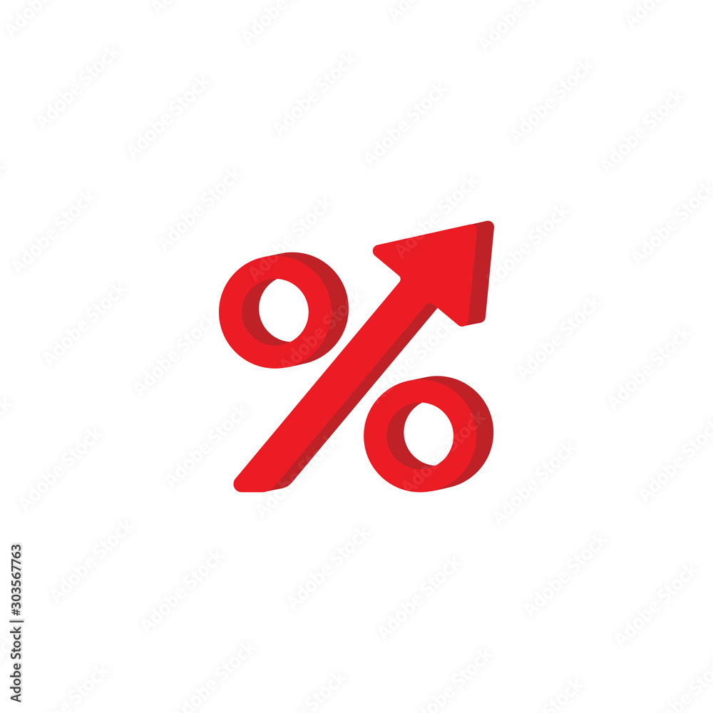 Percent sign and arrow vector Percent sign and arrow vector