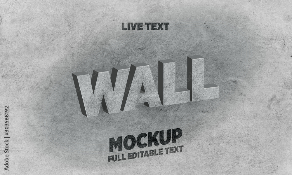 Wall Texture text effect  Mockup / full editable text